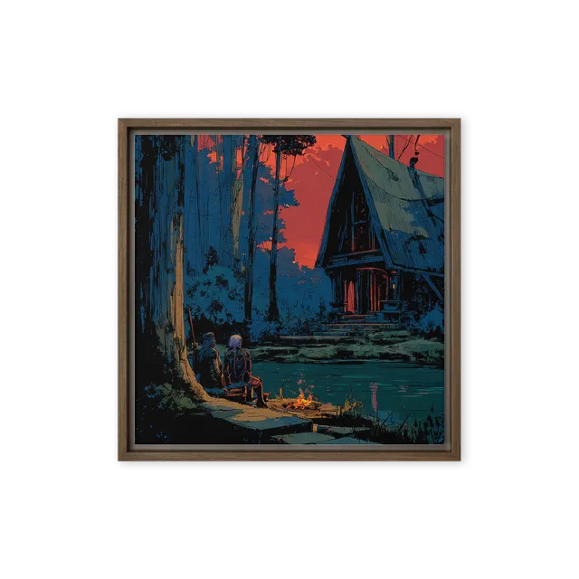 Forest Cabin Twilight | Art Print