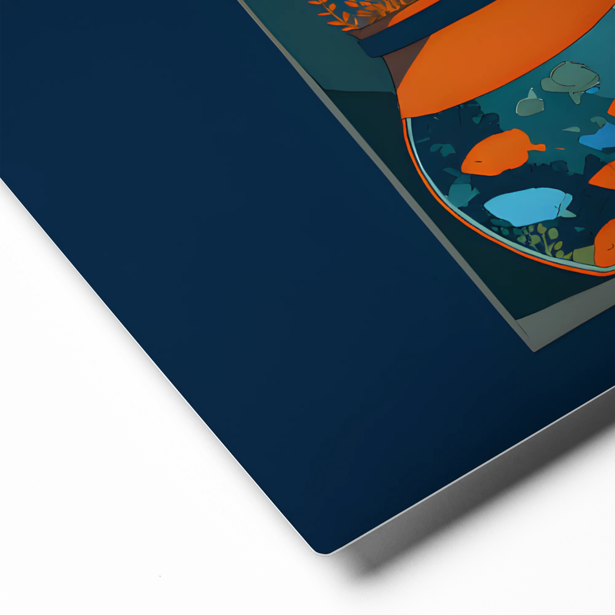 Moonlight Fishbowl Reverie 
 Canvas with Black Frame