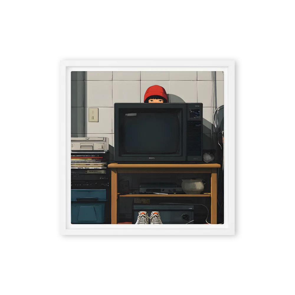 Peeking Child, Retro Electronics 
 Canvas | 8″x 8″
