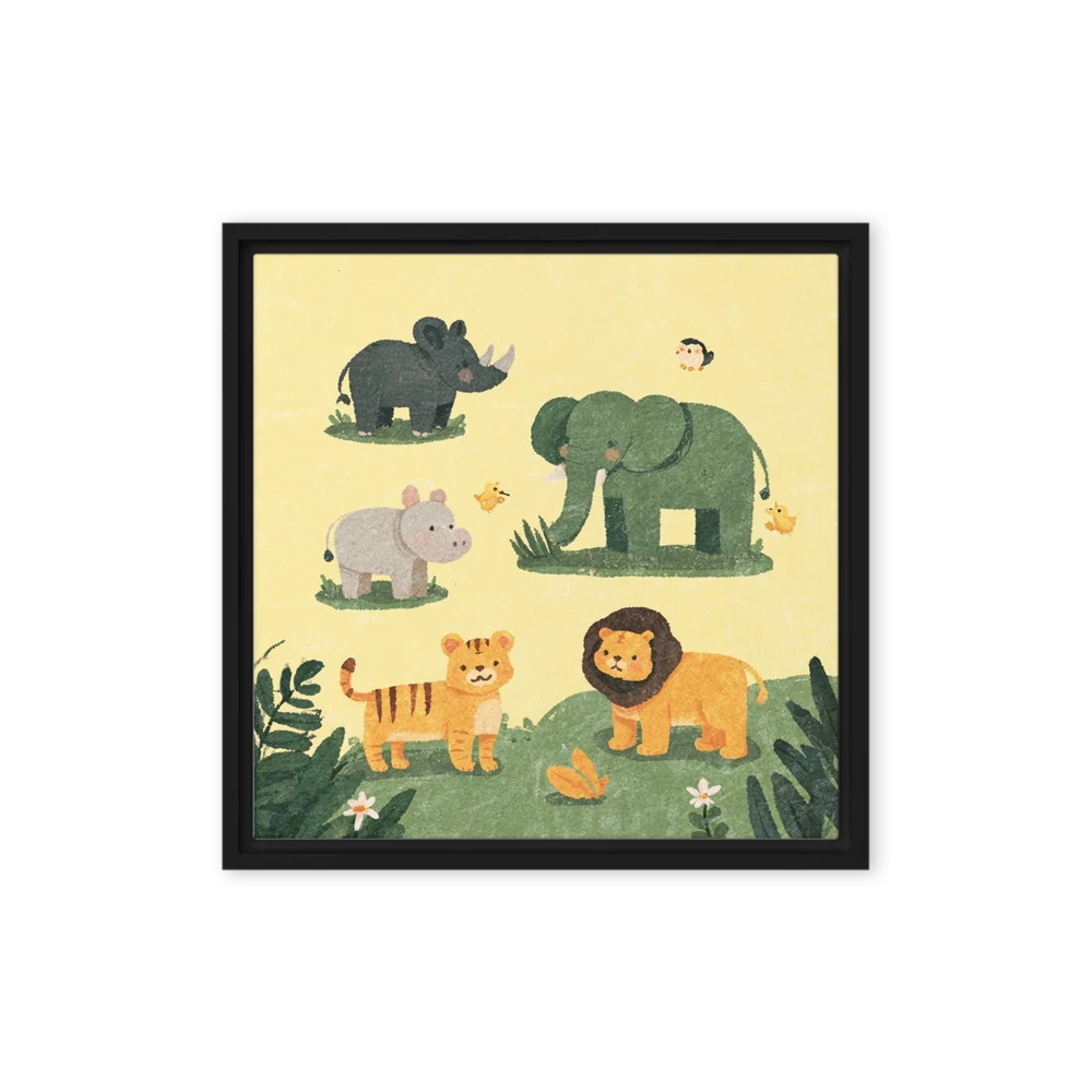 Cute Safari Animals Illustration | Art Print
