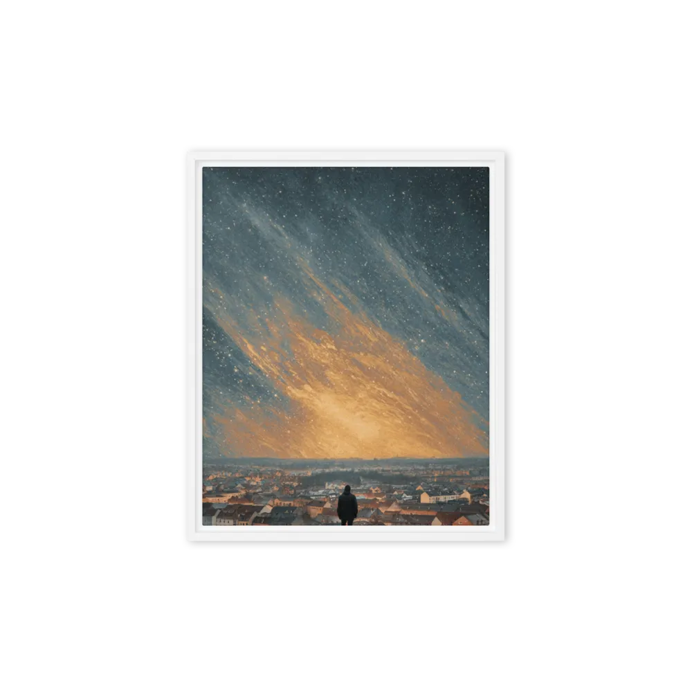Stargazing Over the City 
 Poster with Black Frame | 18″x 18″