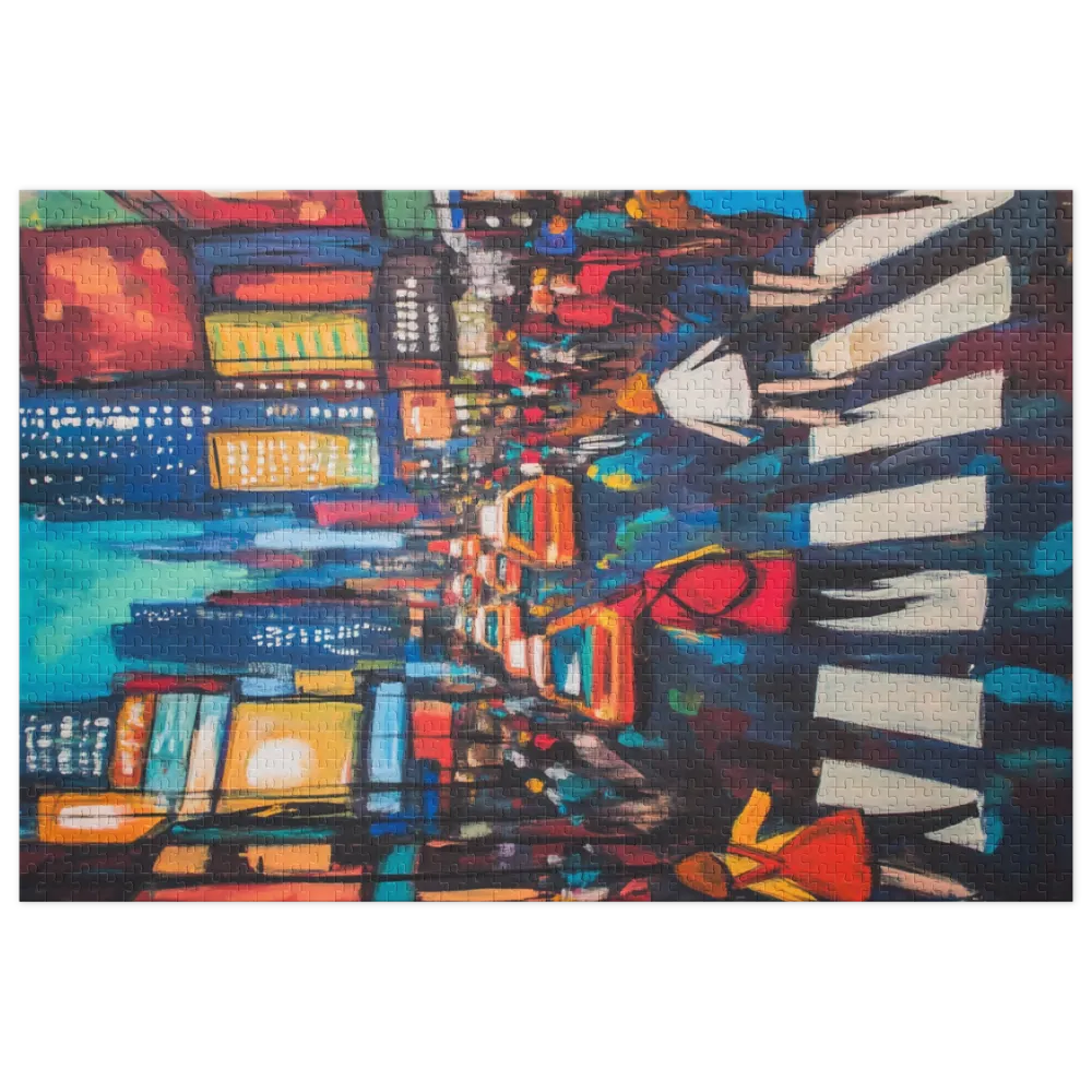 Vibrant City Night 
 Jigsaw Puzzle in Tin Box
