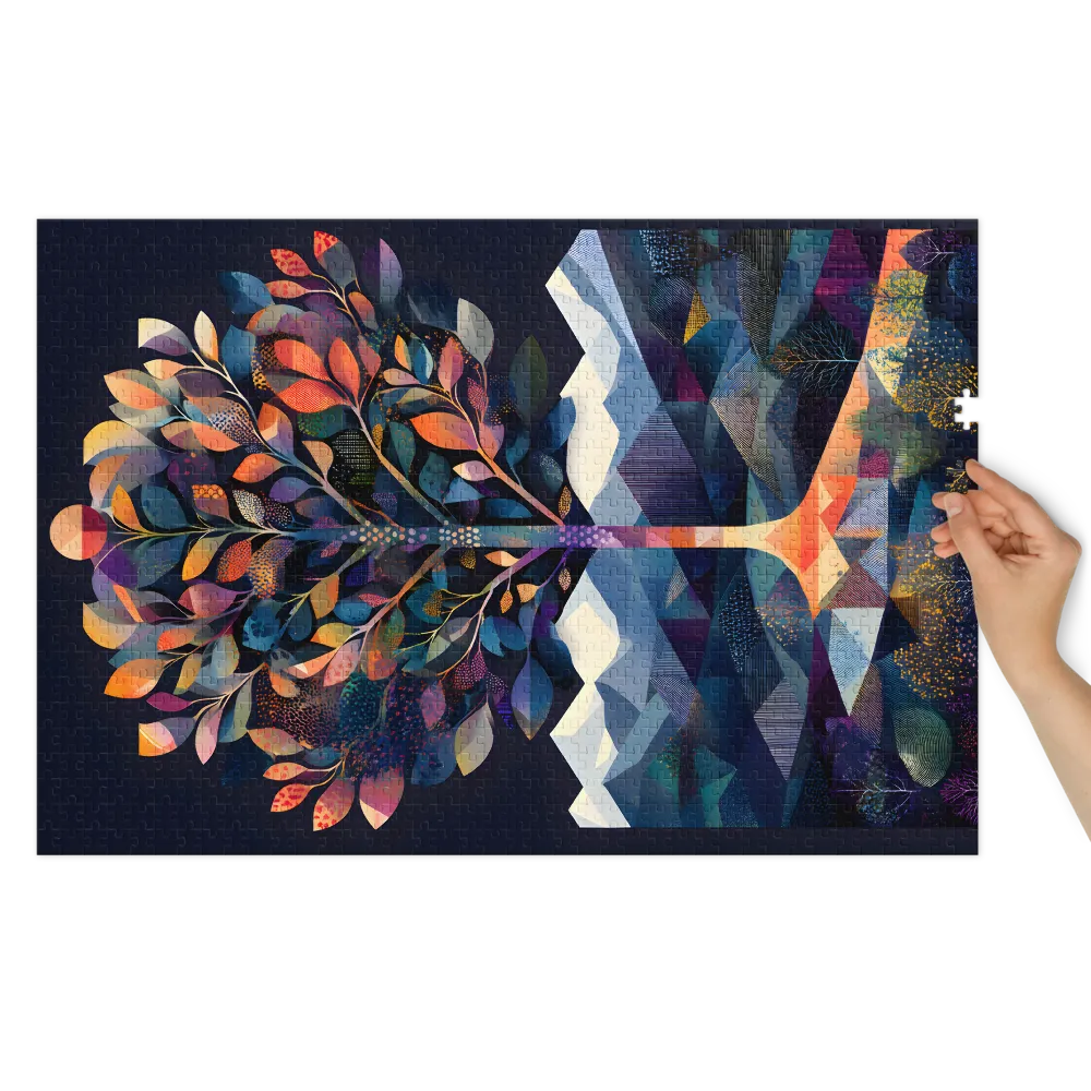 Geometric Tree of Life 
 Jigsaw Puzzle in Tin Box