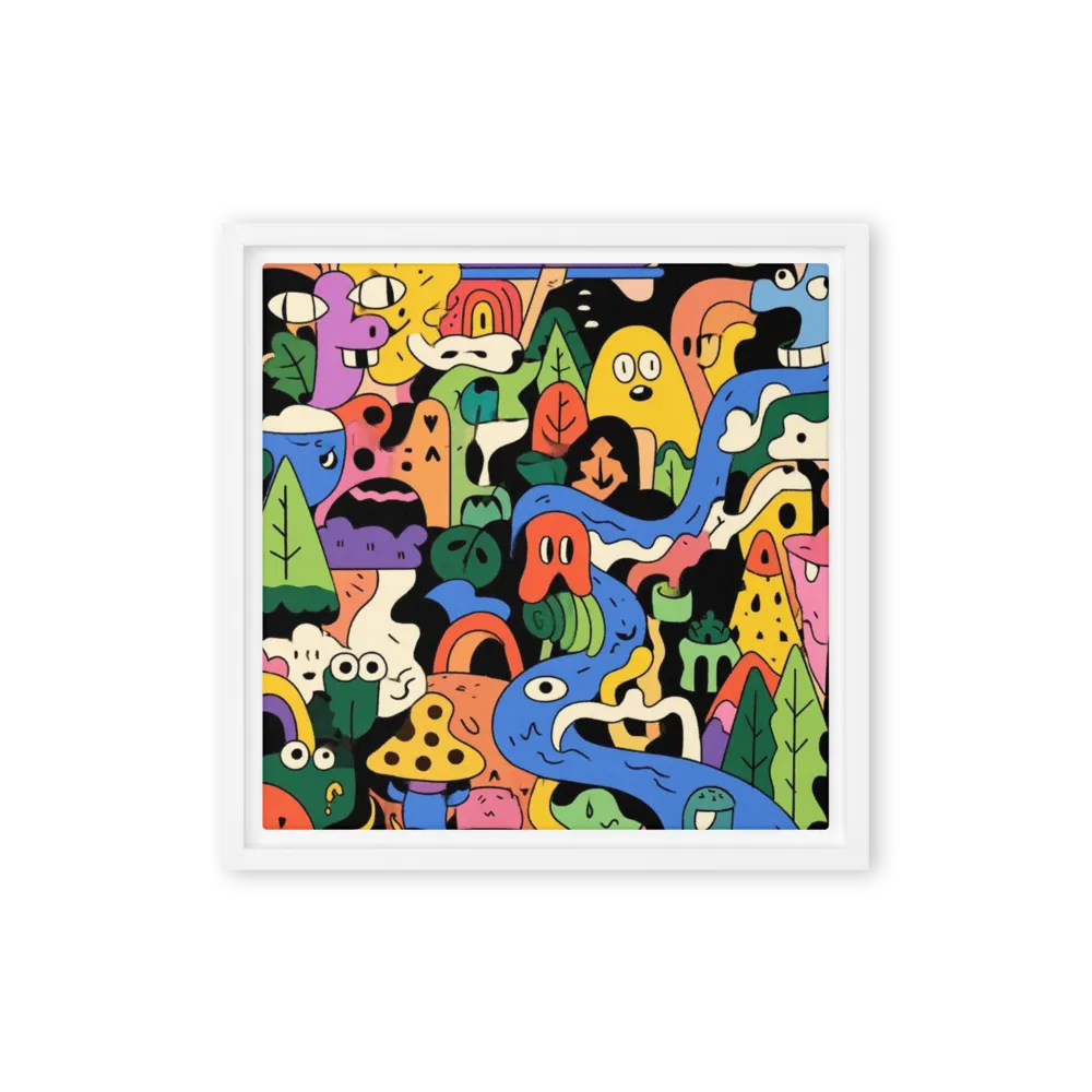 Cartoon Wonderland 
 Poster with Black Frame | 18″x 18″
