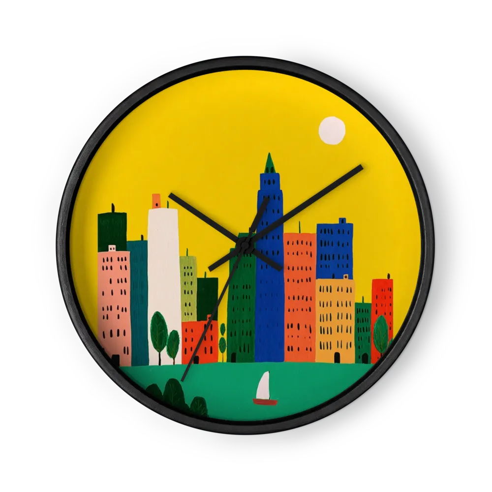 Bright City Skyline | Wall Clock