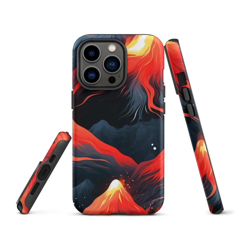 Erupting Volcano Landscape | Phone Case