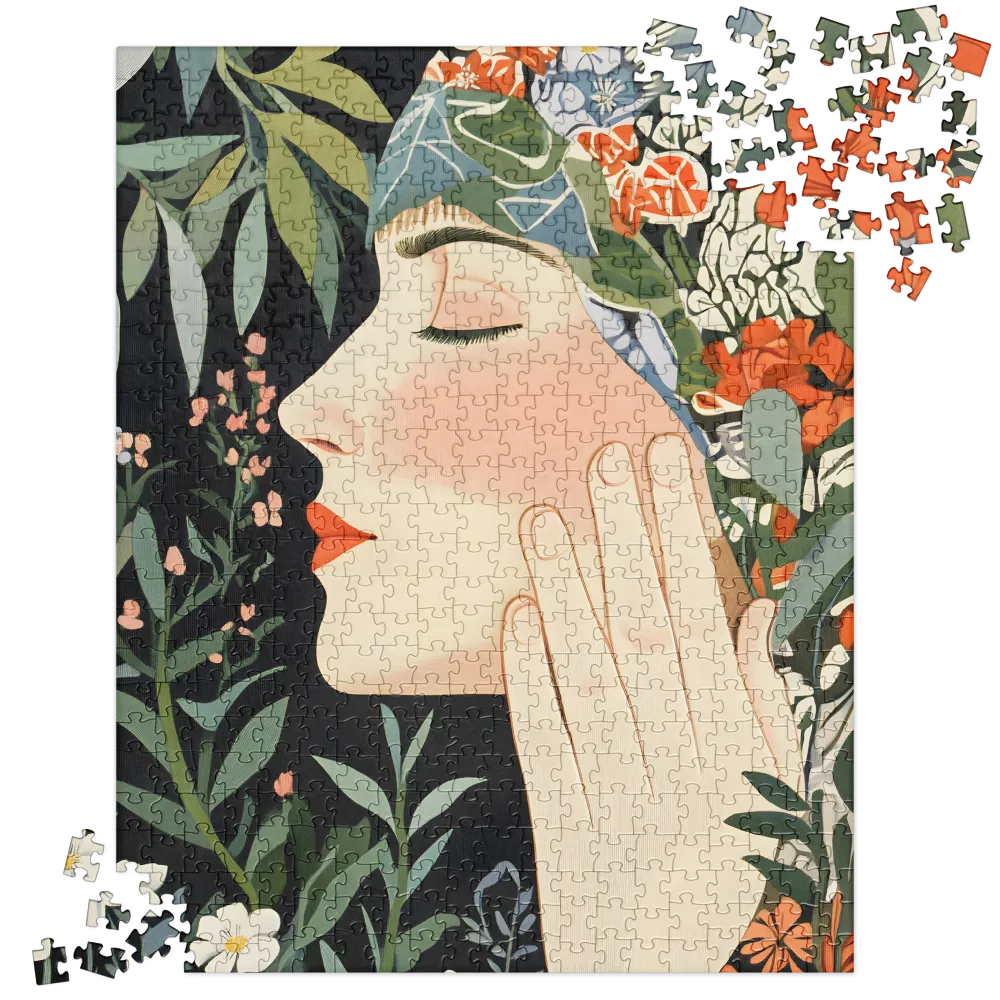 Serene Floral Portrait 
 Jigsaw Puzzle