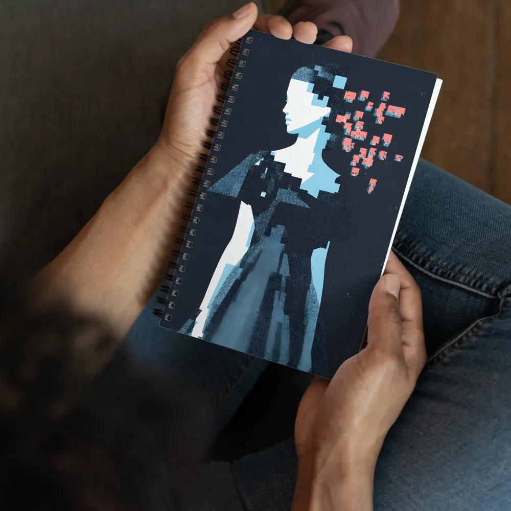 Digital Fragmentation Portrait 
 Spiral Notebook | 140 pages