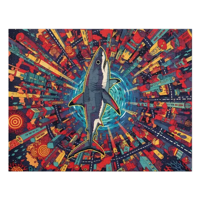 Psychedelic City Shark | Jigsaw Puzzles