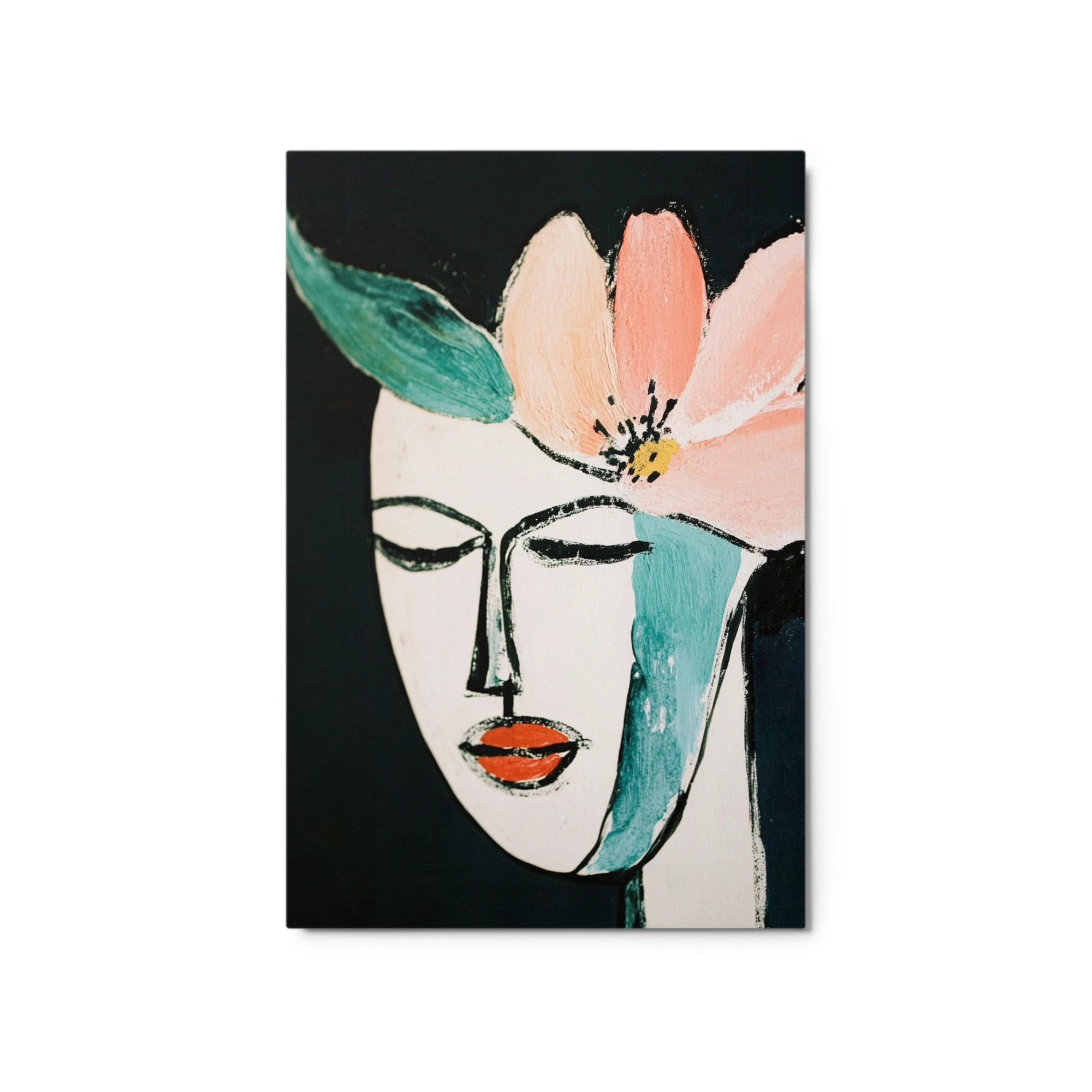 Modern Abstract Portrait with Flower