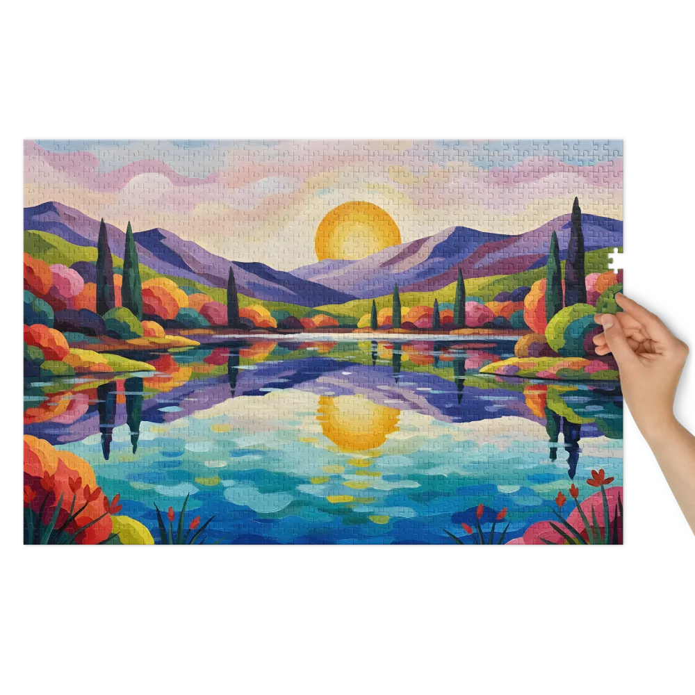Vibrant Lake Reflection | Jigsaw Puzzles