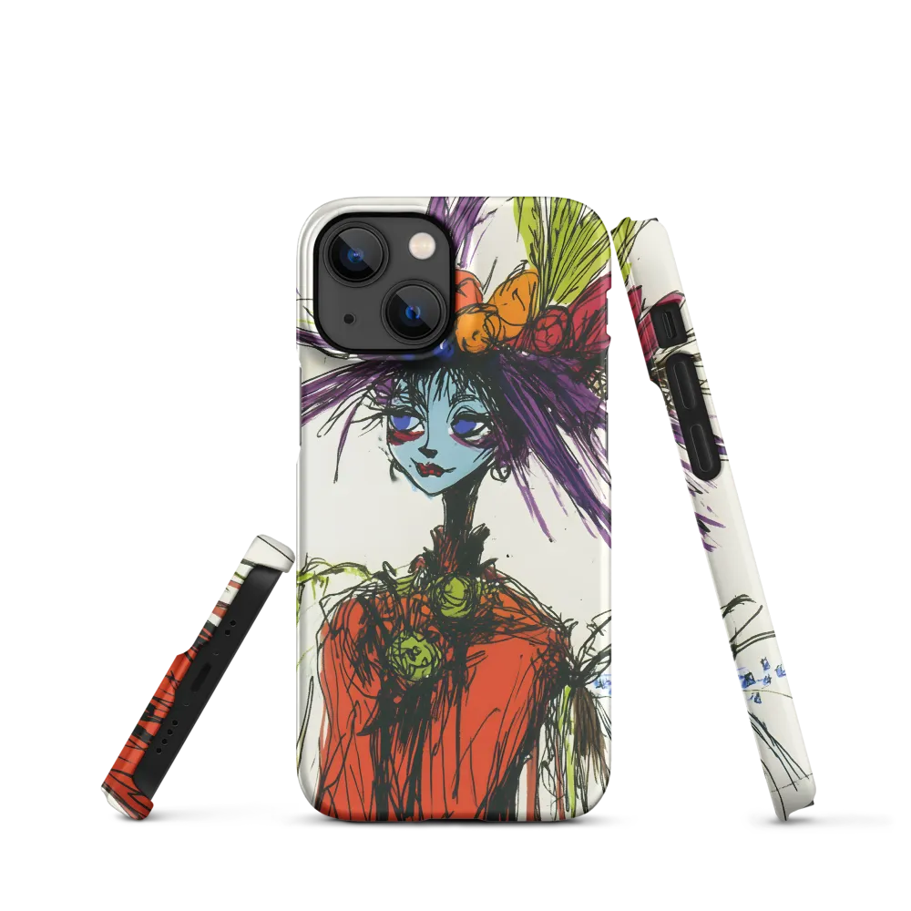 Whimsical Floral Woman Drawing | Phone Case