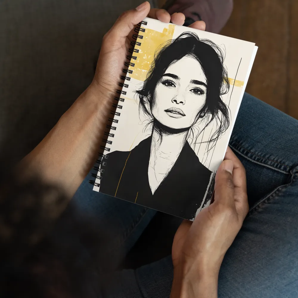 Ink and Gold Portrait 
 Spiral Notebook | 140 pages