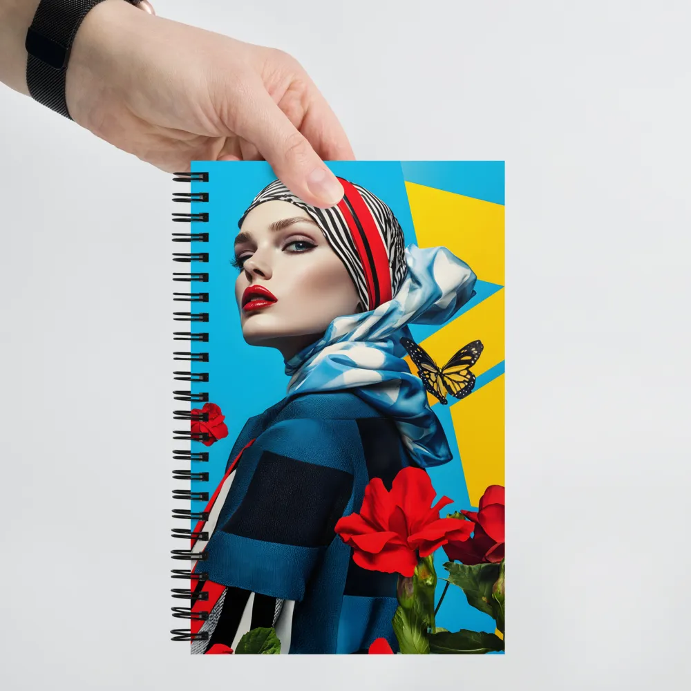 Pop Art Floral Portrait 
 Spiral Notebook | 140 pages