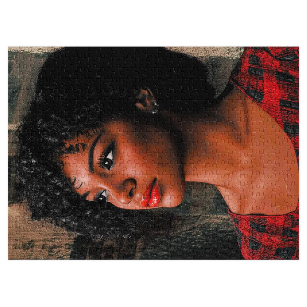Digital Portrait of Woman with Curly Hair | Jigsaw Puzzle (252/520 pieces)