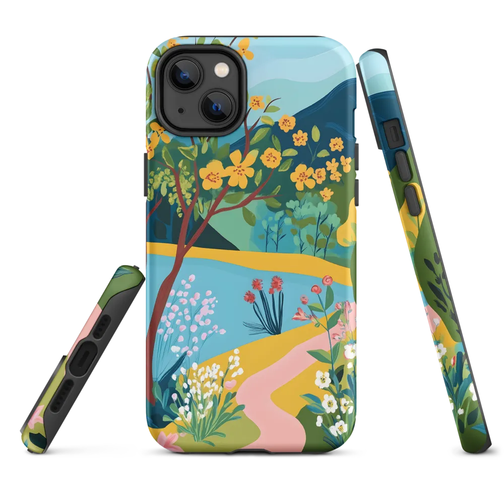 Colorful Landscape with Flowers | Phone Case