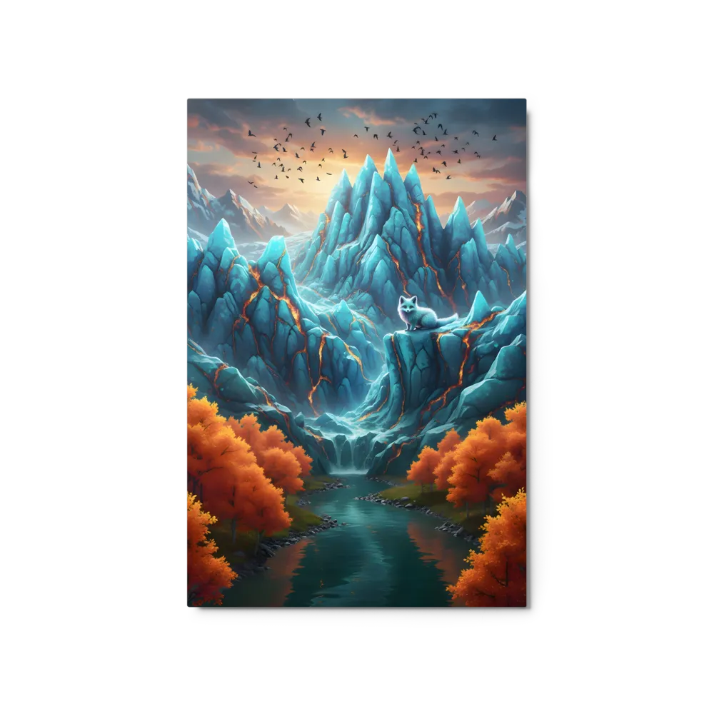 Luminous Peaks with Arctic Fox 
 Canvas | 20″x 30″