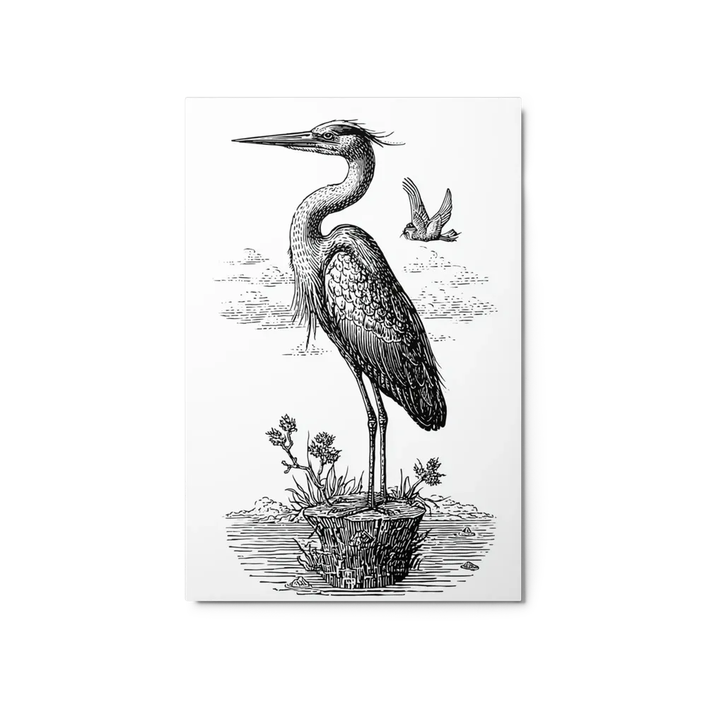 The Watchful Heron | Art Print