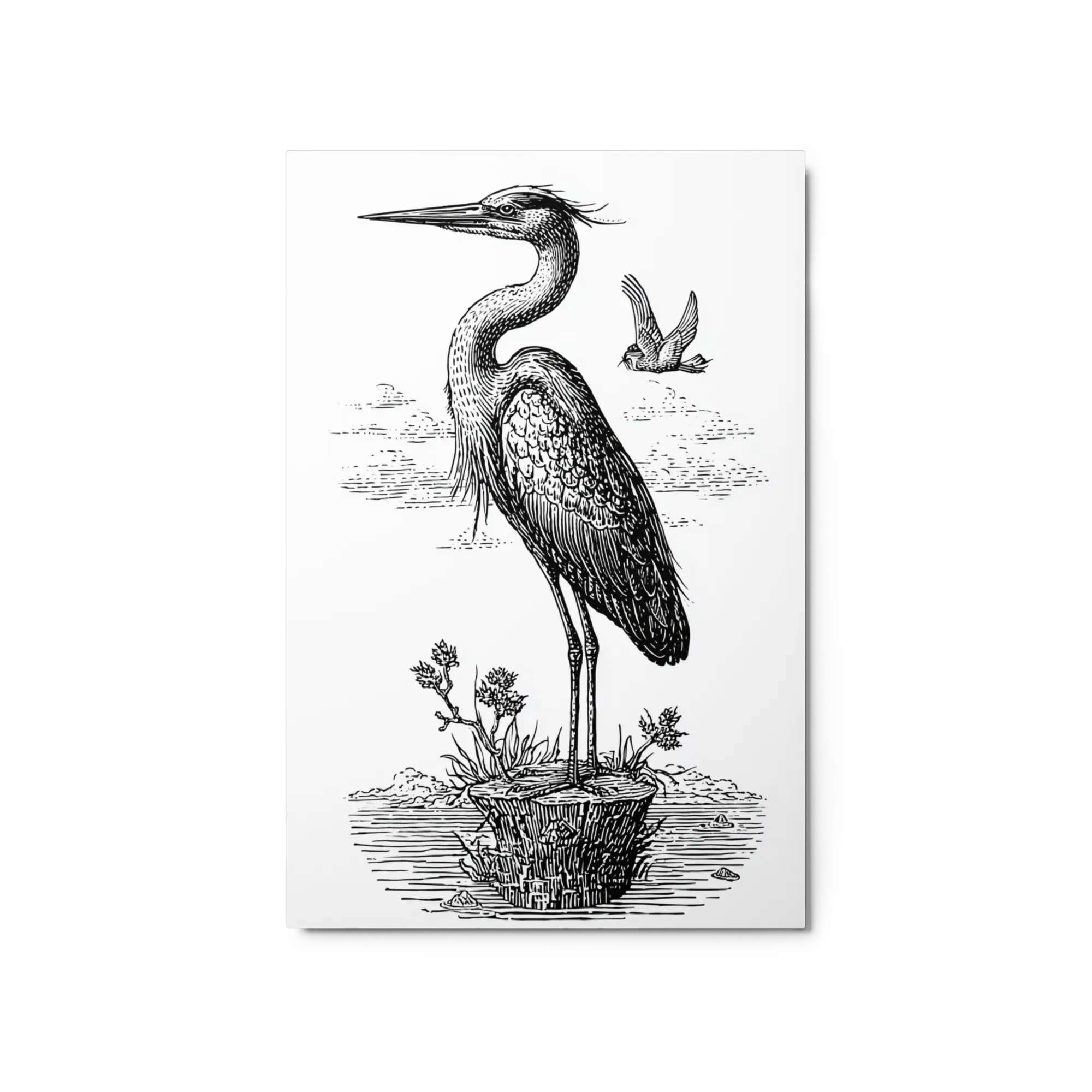 The Watchful Heron | Art Print