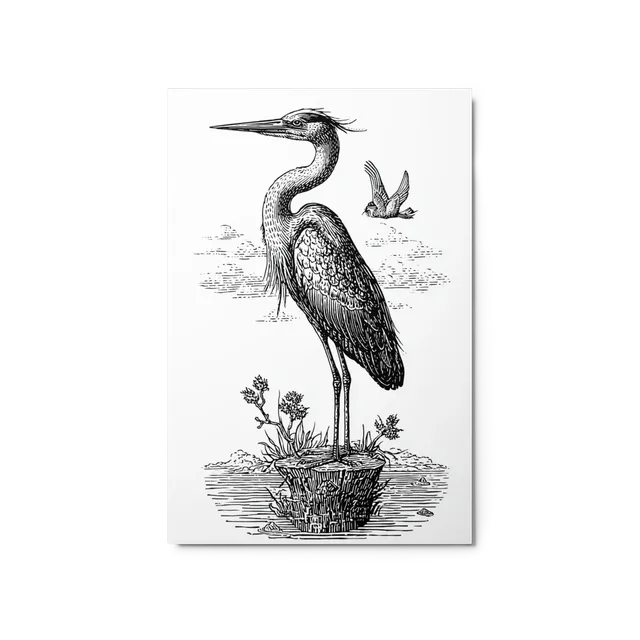The Watchful Heron | Art Print