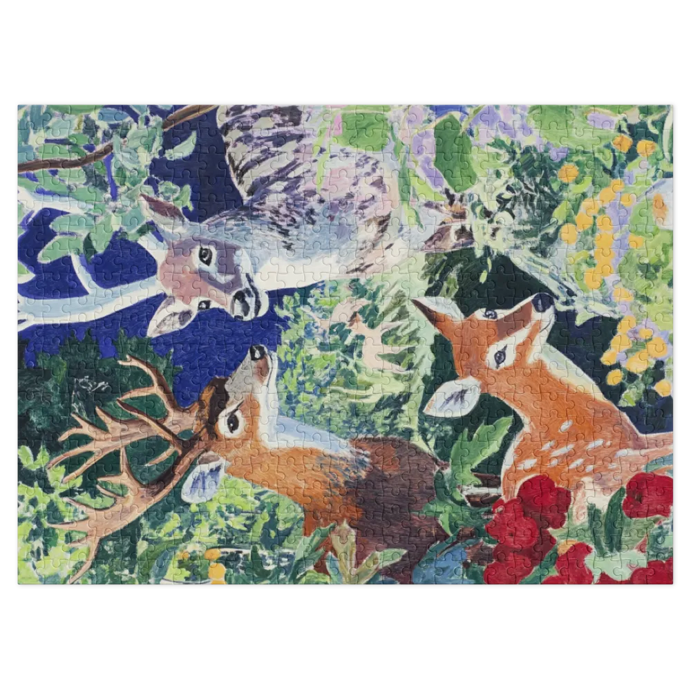 Cerfs dans la Forêt Sauvage 
 Puzzle en boite metallique