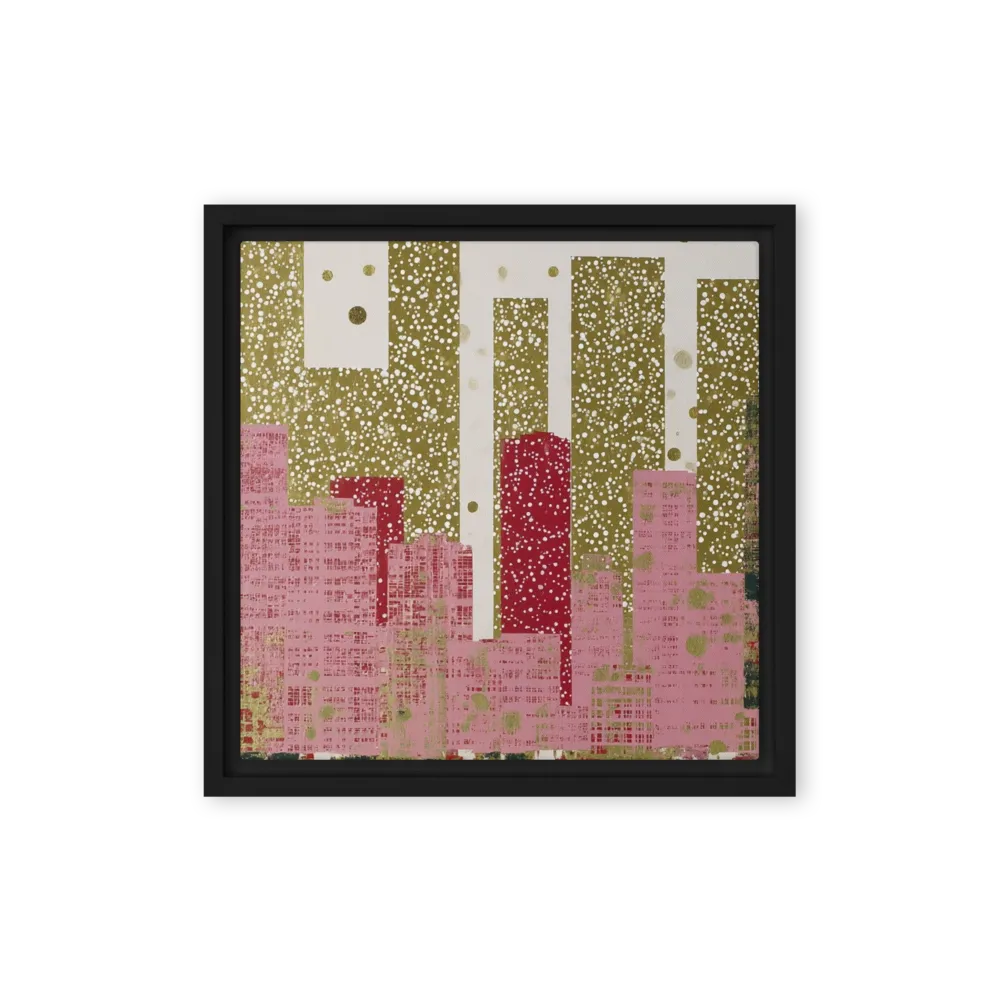Golden Hour Skyline 
 Poster with Red oak Frame | 12″x 12″