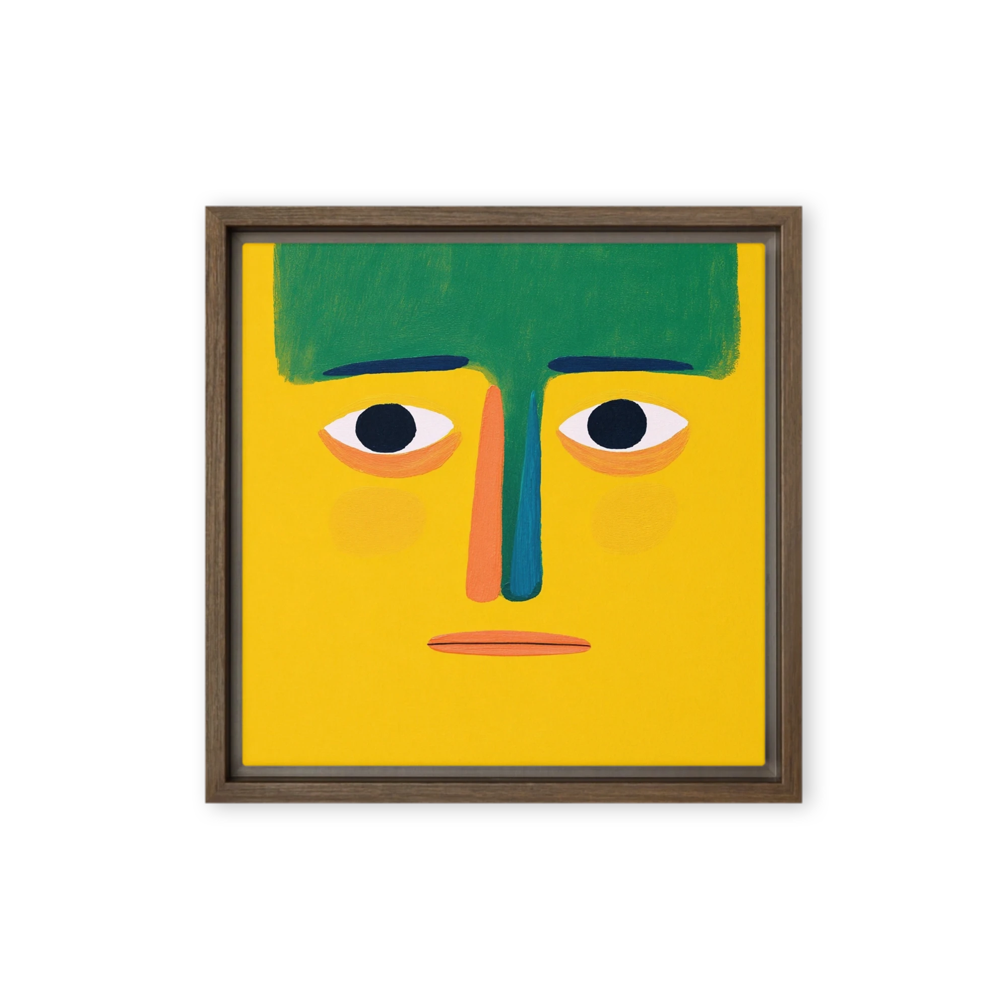 Yellow and Green Block Portrait | Art Print