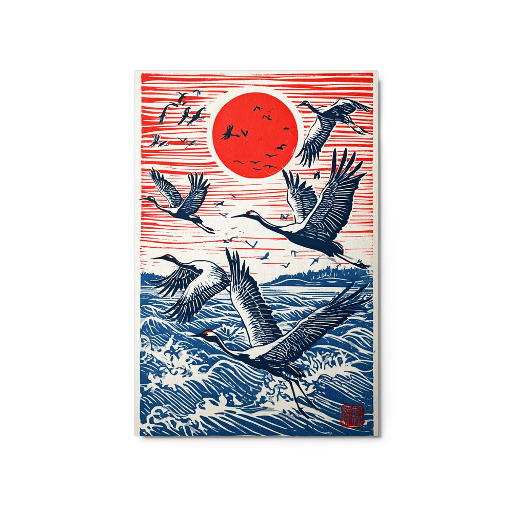 Flight of the Red Cranes | Art Print
