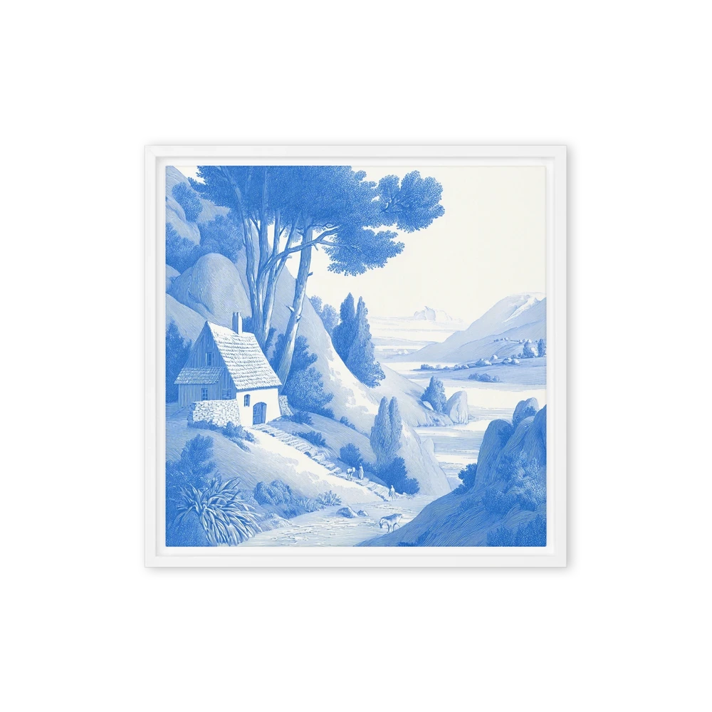 Blue Country Cottage | Art Print