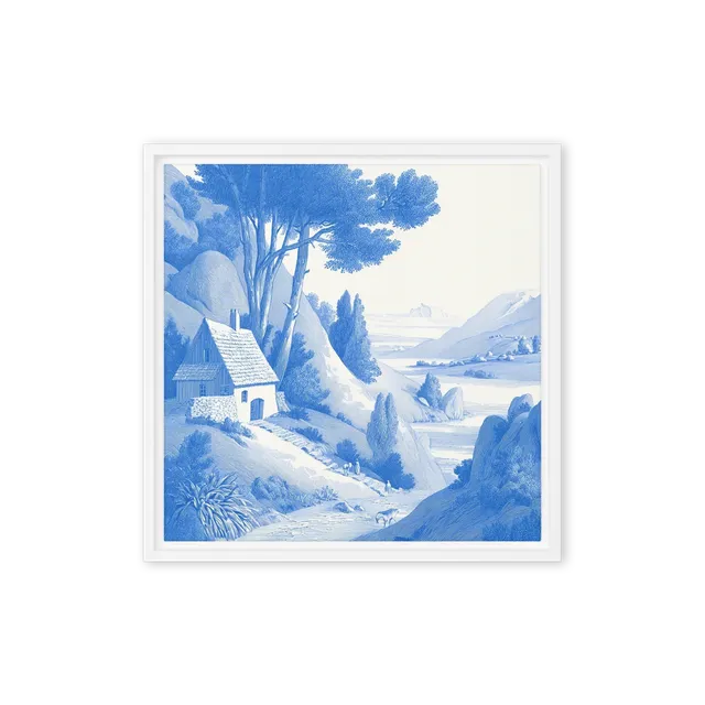 Blue Country Cottage | Art Print