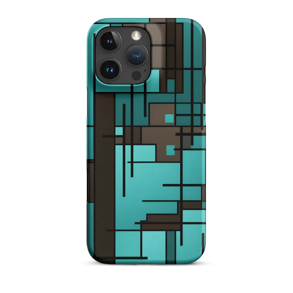 Abstract Geometric Pattern in Cyan and Brown | Phone Case