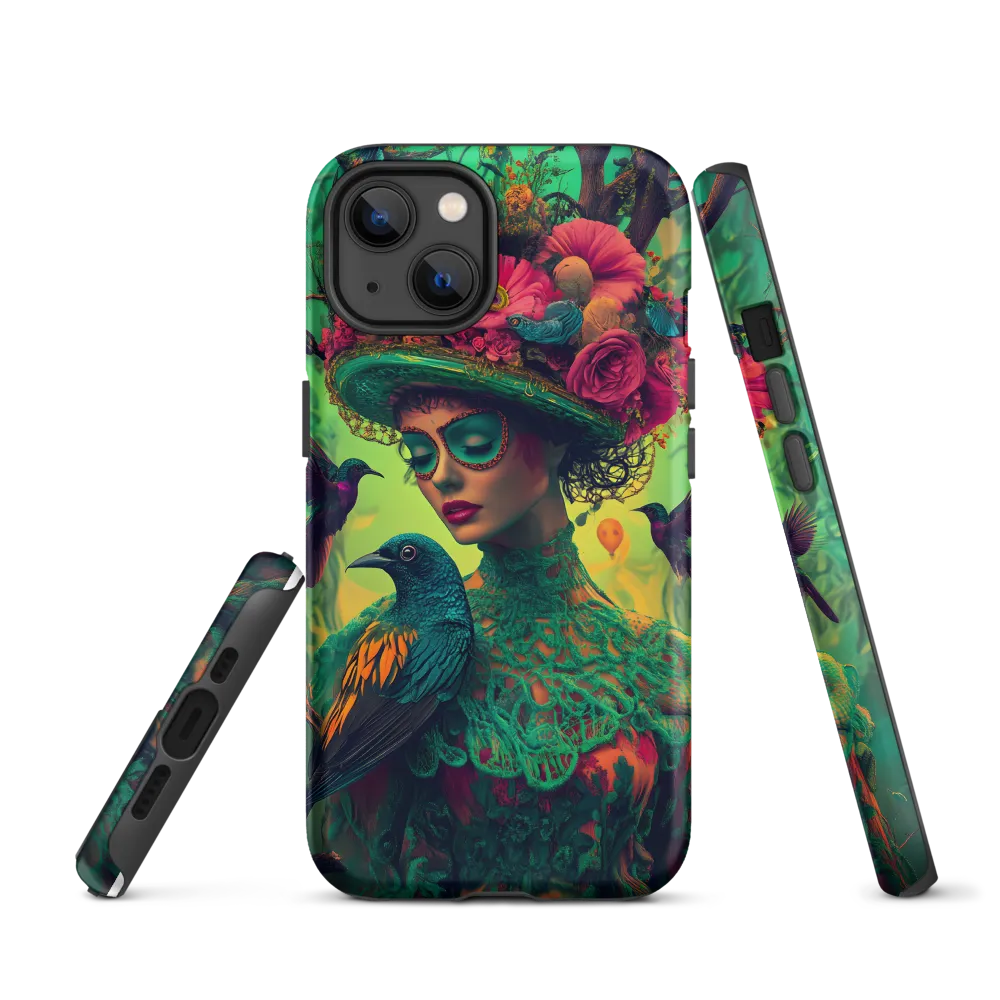 Surreal Woman with Birds and Flowers | Phone Case