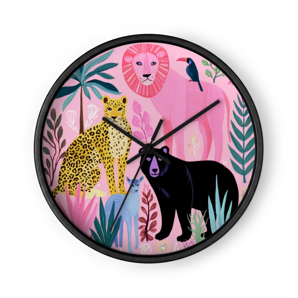 Pink Jungle Kingdom | Wall Clock