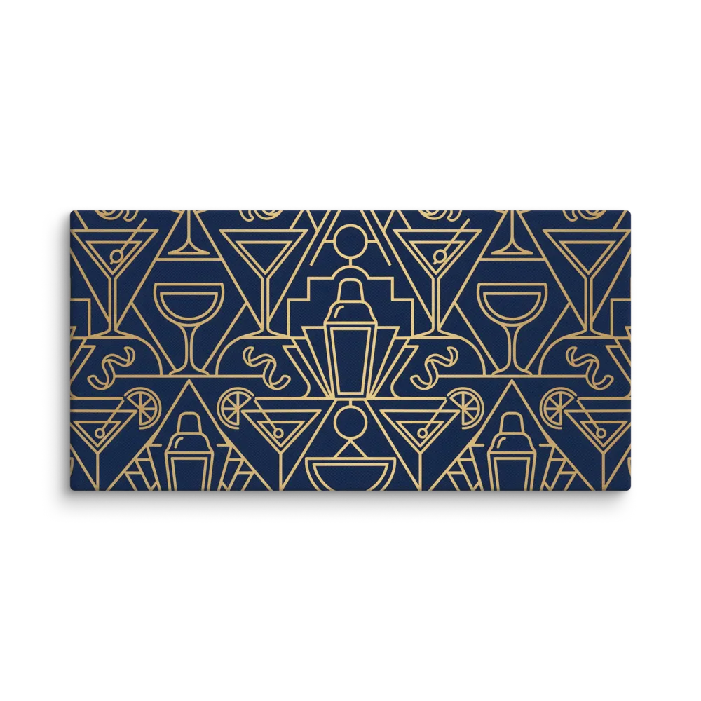 Golden Art Deco Cocktails 
 Canvas | 12″x 24″