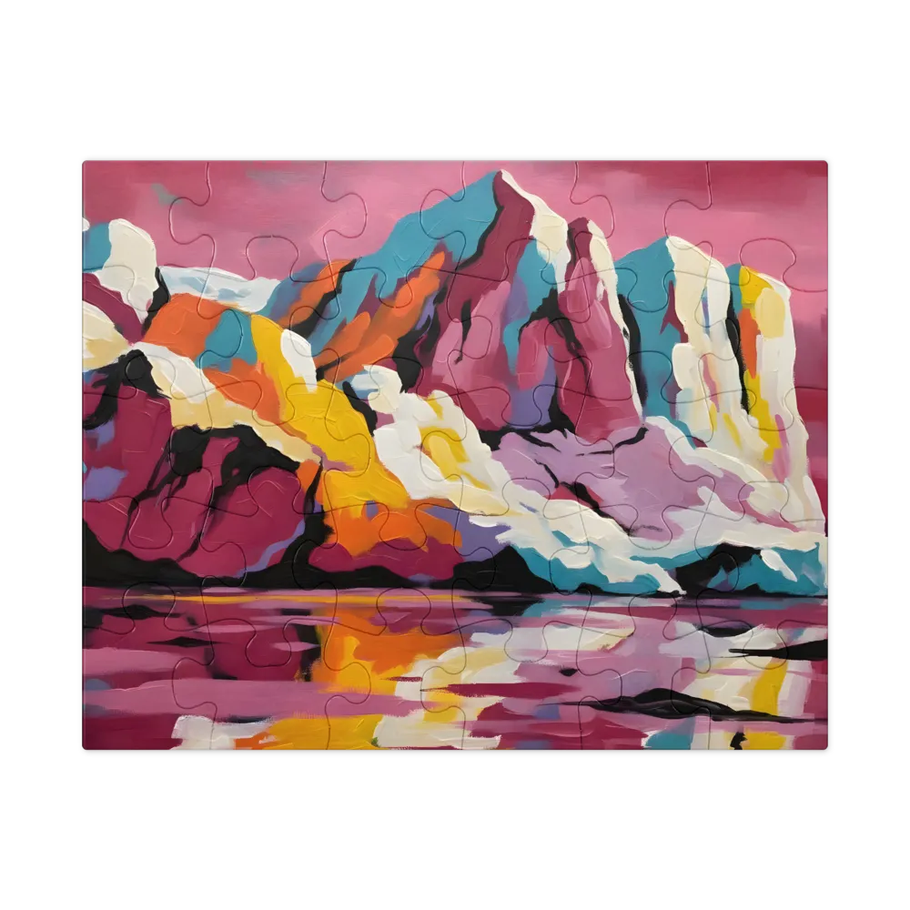 Colorful Impasto Peak 
 Jigsaw Puzzle in Tin Box