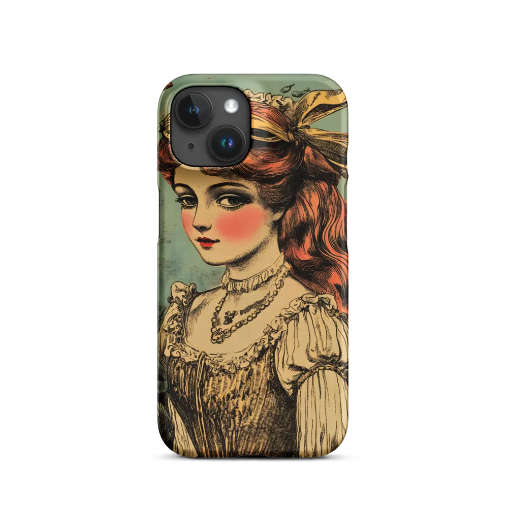 Vintage Portrait of Girl with Fish | Phone Case