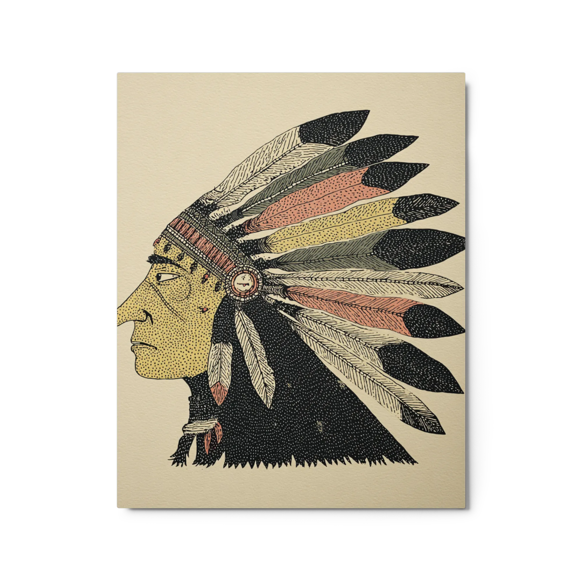 Native American Chief Profile 
 Canvas | 24″x 24″