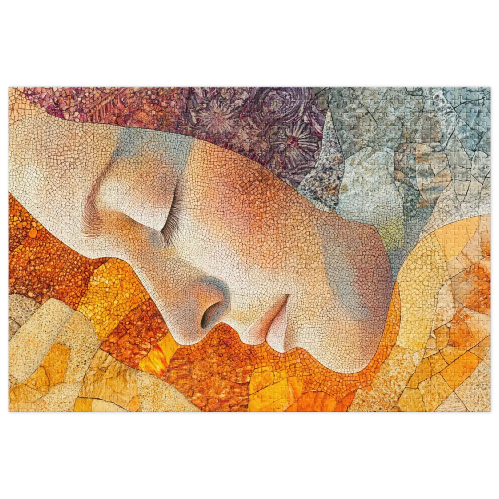 Serene Mosaic Profile 
 Jigsaw Puzzle in Tin Box