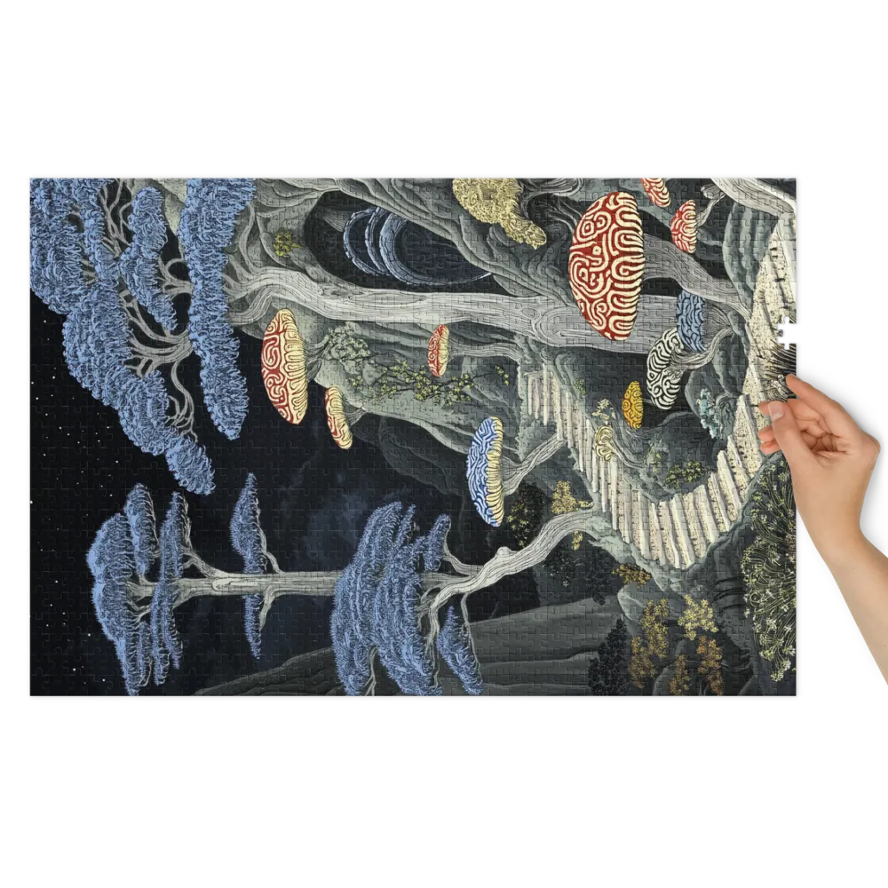 Surreal Mushroom Landscape | Jigsaw Puzzle (252/520 pieces)