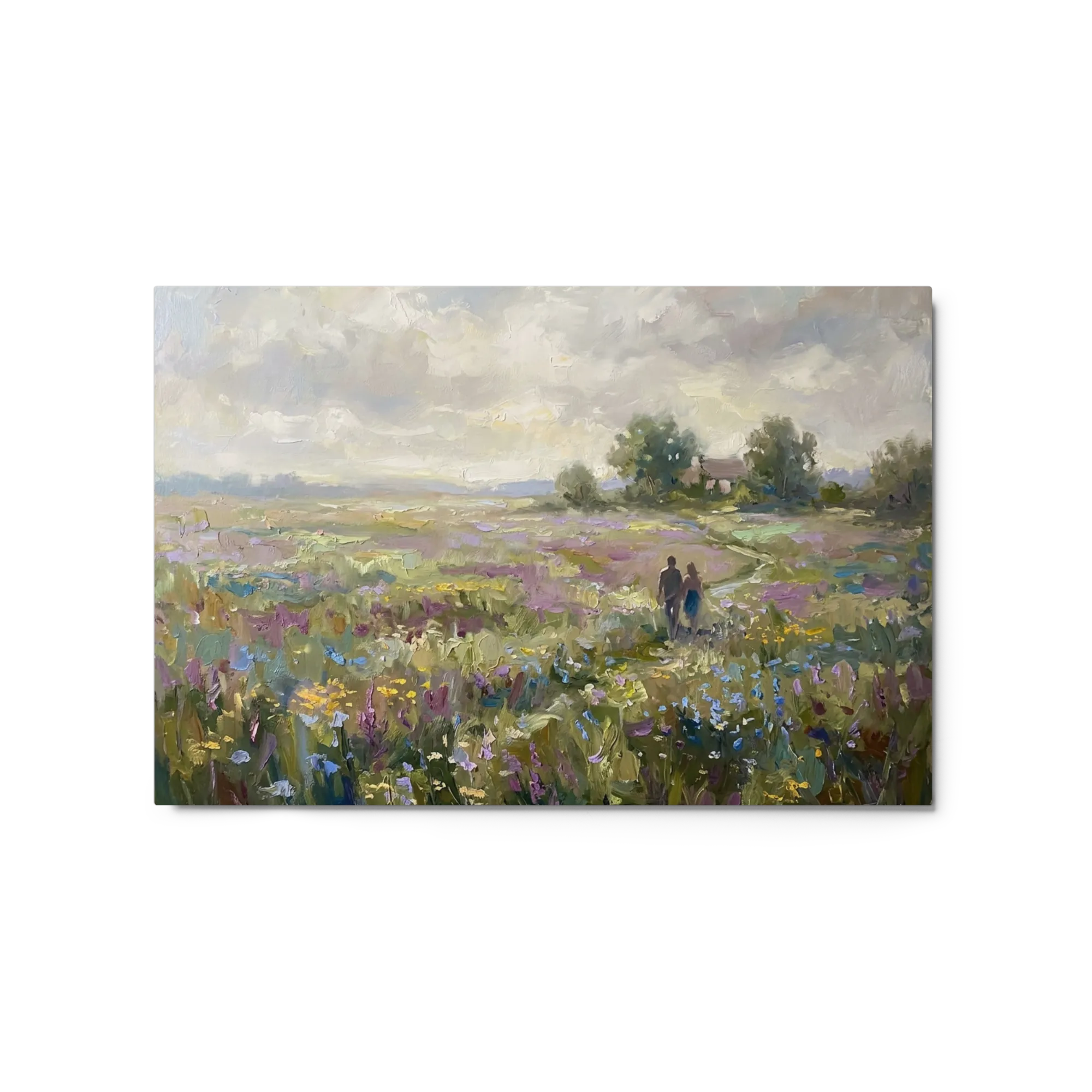 Serene Wildflower Meadow 
 Canvas with White Frame