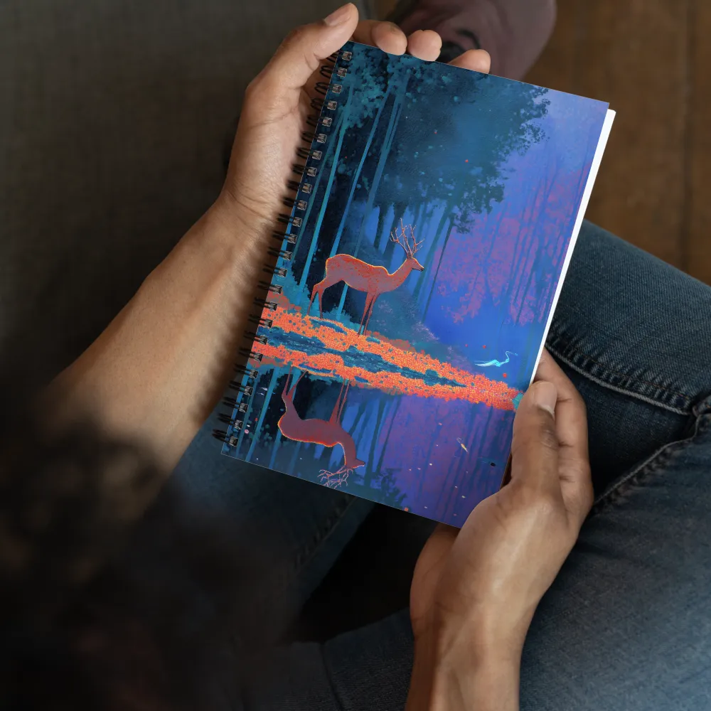 Neon Stag Reflection 
 Spiral Notebook | 140 pages