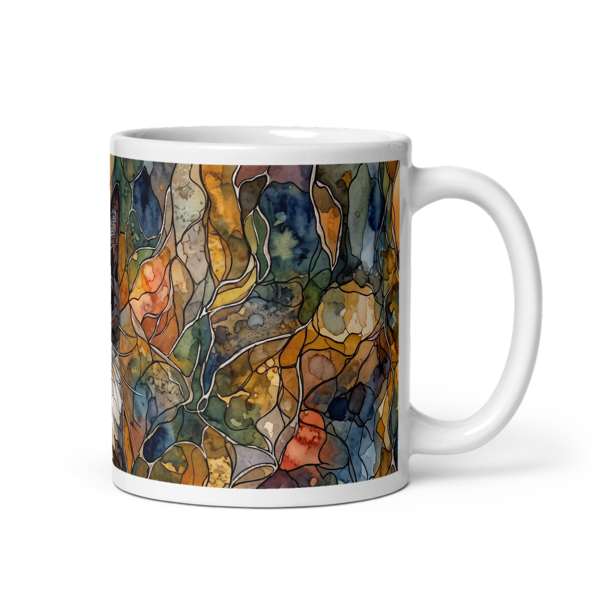 Pet Portrait Mug — Stained Glass