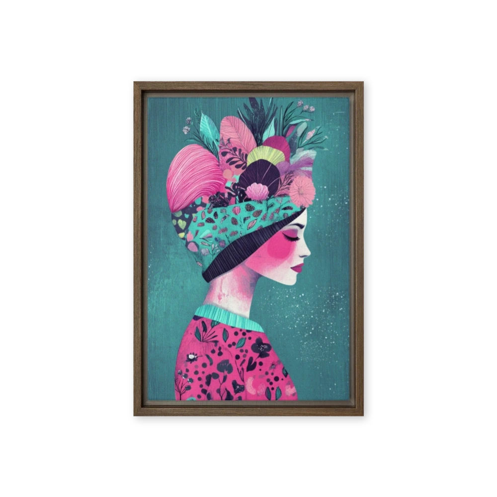 Floral Headdress Woman Illustration