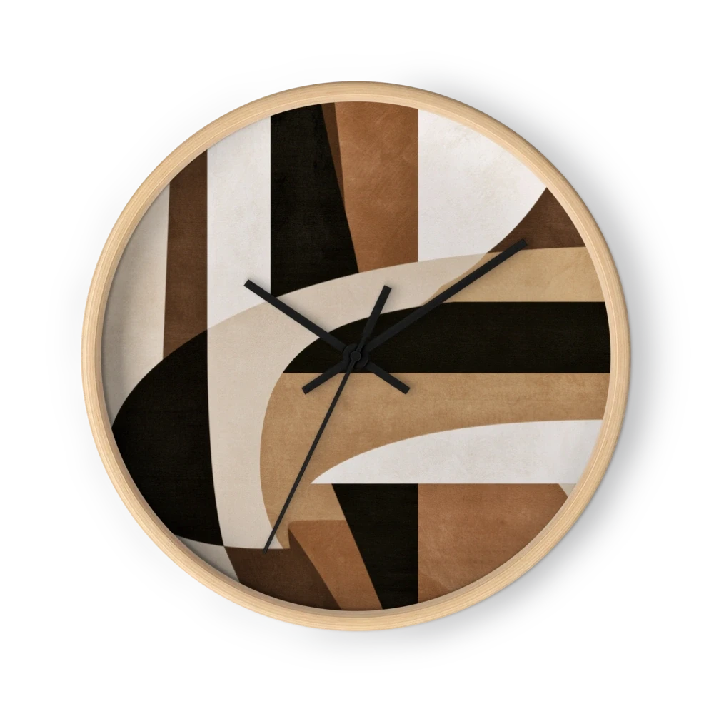 Mid-Century Earth Geometry Wall Clocks — Fifties Abstract Forms