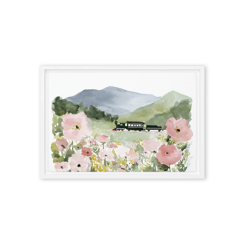 Steam Train through Poppy Field | Art Print