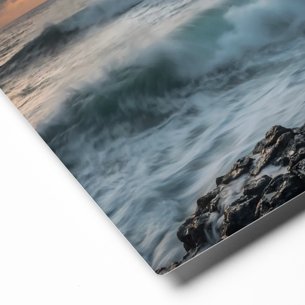 Stormy Seascape Long Exposure 
 Canvas with White Frame