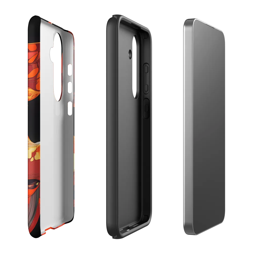 Stylized Cow in Orange and Black