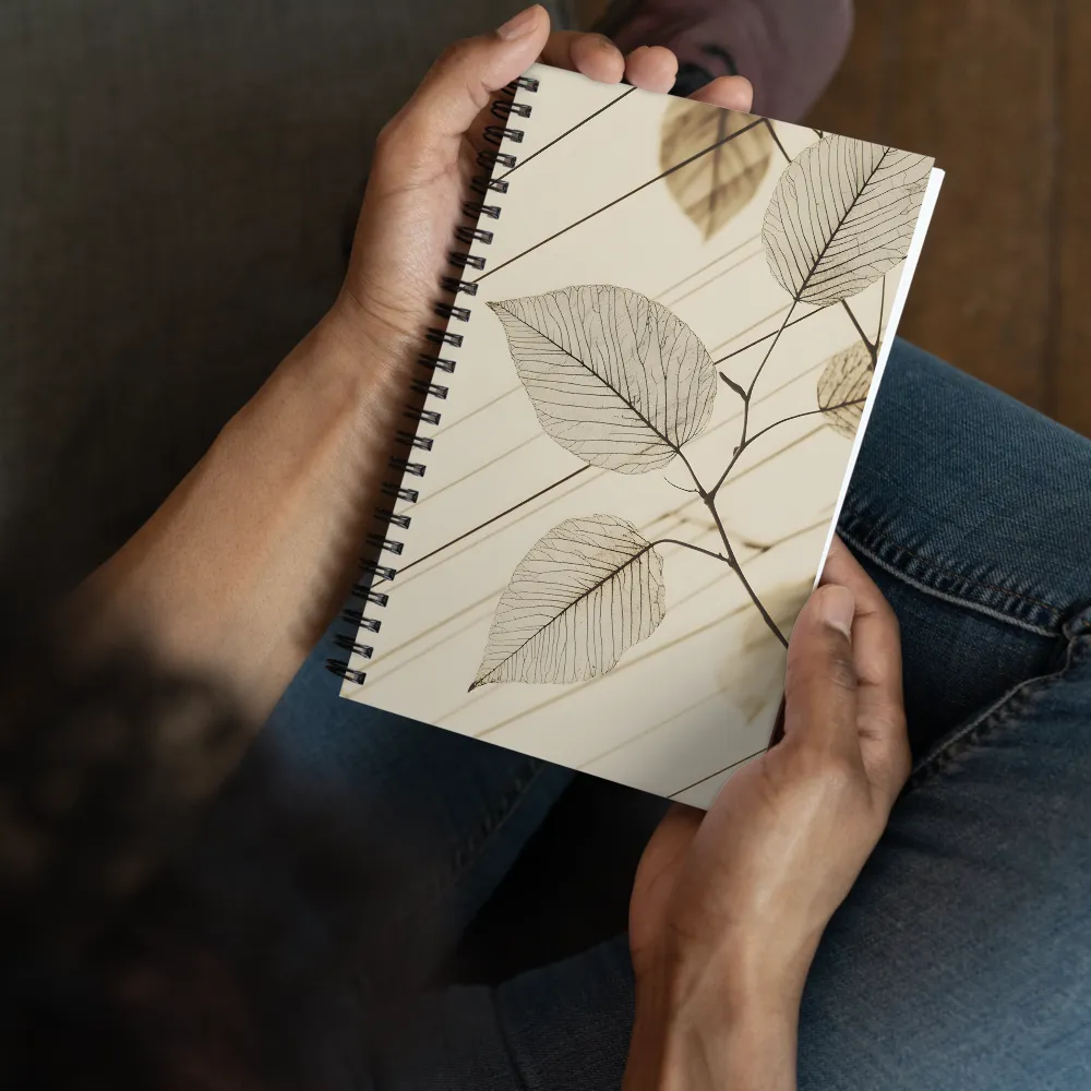 Delicate Sepia Leaves 
 Spiral Notebook | 140 pages