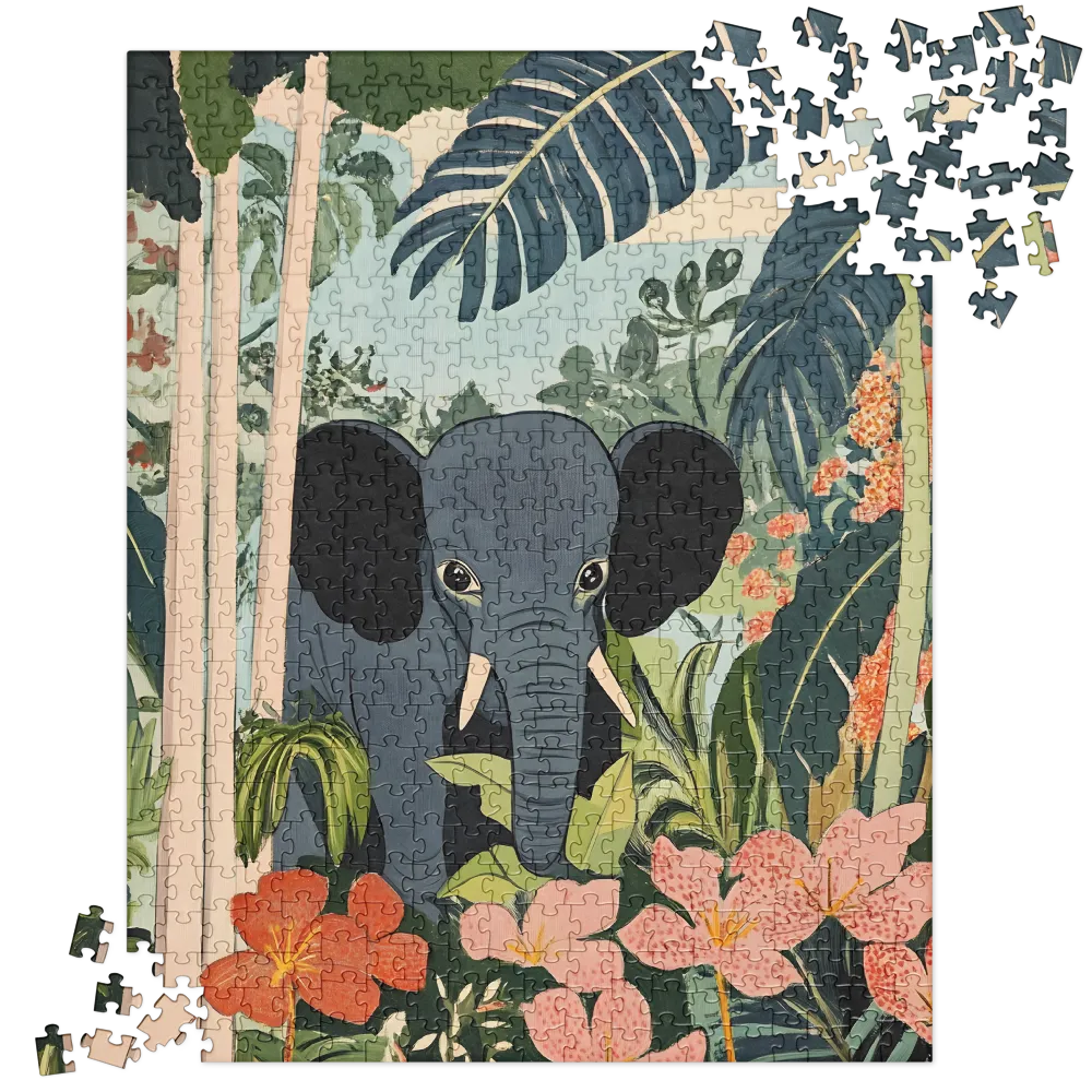 Elephant in the Tropical Jungle 
 Jigsaw Puzzle