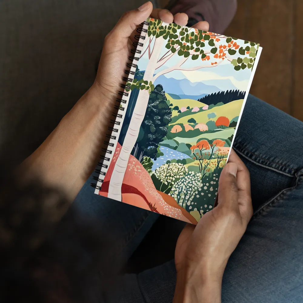 Autumn Birches by the River 
 Spiral Notebook | 140 pages